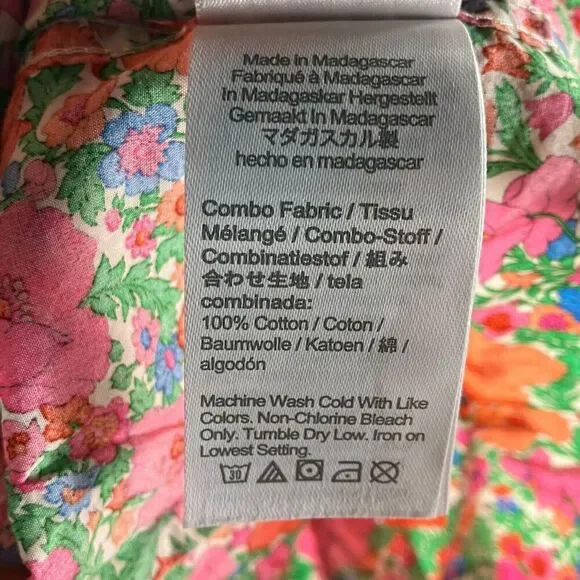 Crewcuts Shirt Boys 6-7 Button Down Floral Liberty Red Orange  Organic Cotton - Picture 5 of 8